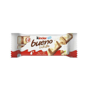 Kinder Bueno White 30 pcs, Milk & Hazelnut Filled White Chocolate Wafers 30/39g