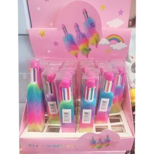 PEN COLOURFUL FEATHER 24 PIECES
