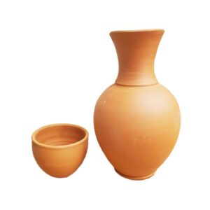 Clay Nirvana Pitcher With Mug Naturel 2.25 Lt,76 1/4 Oz ( 9 in box )