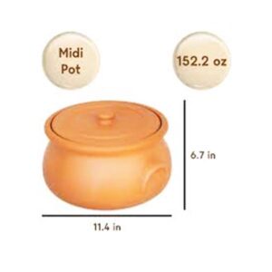 HAKAN CLAY POT WITH LID MIDI SIZE 4.5LT (152.2 OZ) 29*17CM (11.4"*6.7")