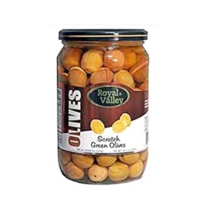 ROYAL VALLEY SCRATCH GREEN OLIVES 720 CC, (NET 400 GR, BX 12 E.A)