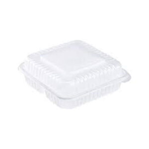 PS MD 901 9" X 9 " 1 COMP. PP HINGED CONTAINER ( CLEAR ) * 150