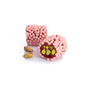 Pink Granulated Chocolate Coated and Pomegranate Flavored Delight with Pistachio 11LB