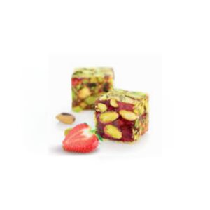 Strawberry Flavored King Turkish Delight with Pistachios Covered with Netted Pistachios 11LB