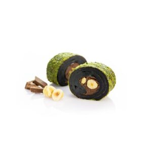 Powdered Pistachio Coated and Chocolate Flavored Roll Turkish Delight with Powder Pistachio 11 LB