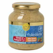 FISKOBIRLIK HAZELNUT PASTE NO SUGAR ADDED 9*300 GR GLASS
